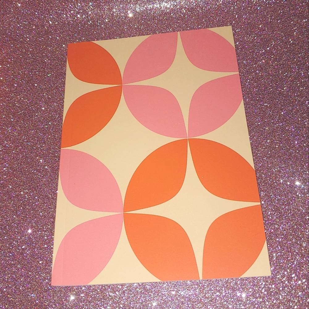 Society6 Journal Mid Century Modern Pattern Pink Orange Notebook apricot